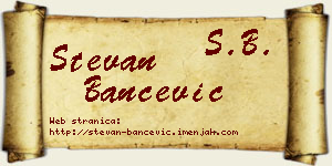 Stevan Bančević vizit kartica